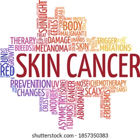 Skin Cancer Vector Illustration Word Cloud Stock Vector (Royalty Free ...