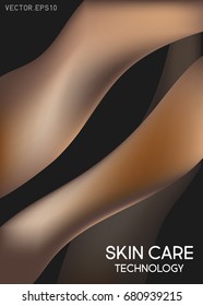 Skin care background cosmetic vector template. Luxury Collagen serum cream for skin. Abstract 3d illustration splash.