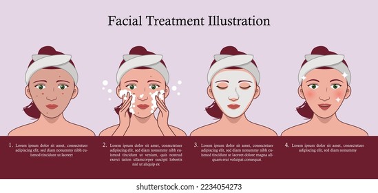 Skin care beauty illustration in vector style