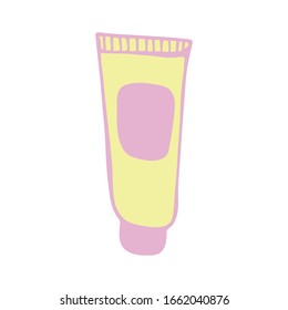 Skin care cosmetic hand drawn vector illustration. Cream, parfume, Serum drop and Face gel or lotion icons. 24 hour face care cream protection. Medical skin cosmetic.