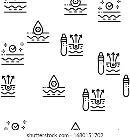Skin Care Cosmetic Seamless Pattern Vector Thin Line. Illustrations