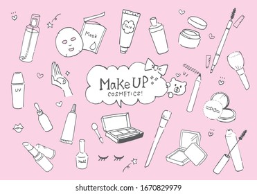 Skin care cosmetics and makeup items set