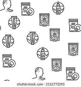 Skin Care Cosmetology And Treat Vector Seamless Pattern Thin Line Illustration