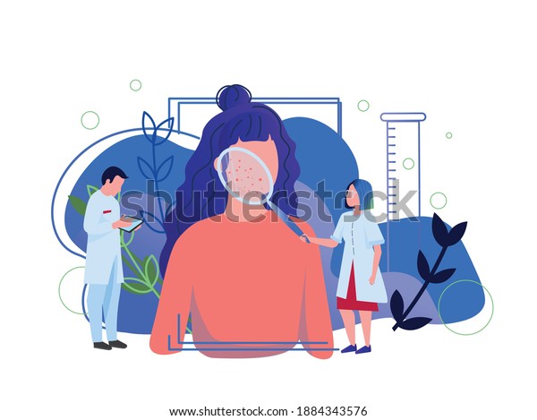 Skin Care Dermatology Treatment Concept Flat Stock Vector (Royalty Free