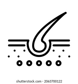 Skin care flat line icon. Hair follicles. Outline sign for mobile concept and web design, store.