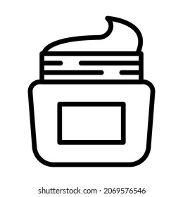 Skin care flat line icon. Moisturizing cream, spf whitening gel, care dry skin cream, oil, serum drop elements. Outline sign for mobile concept and web design, store.