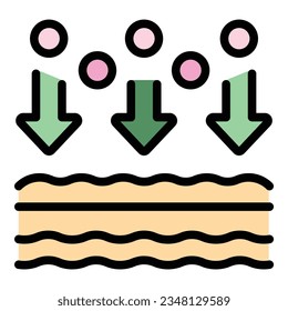 Skin care icon outline vector. Eye patch. Face gel color flat