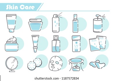 Skin Care Icon Set - Einfache Line Serie