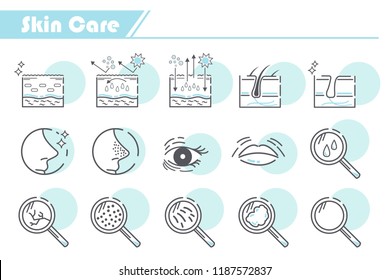 Skin Care Icon set -  Simple Line Series