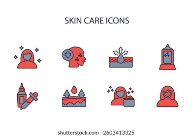 Skin care icon set.vector.Editable stroke.linear style sign for use web design,logo.Symbol illustration.