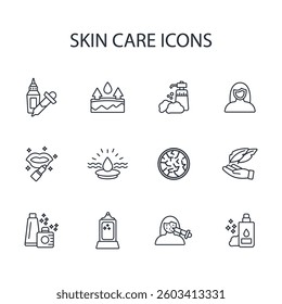Skin care icon set.vector.Editable stroke.linear style sign for use web design,logo.Symbol illustration.