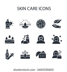 Skin care icon set.vector.Editable stroke.linear style sign for use web design,logo.Symbol illustration.