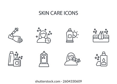 Skin care icon set.vector.Editable stroke.linear style sign for use web design,logo.Symbol illustration.