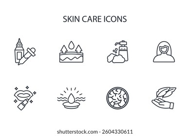 Skin care icon set.vector.Editable stroke.linear style sign for use web design,logo.Symbol illustration.