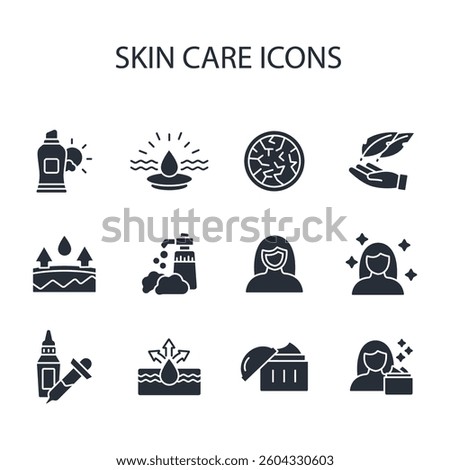 Skin care icon set.vector.Editable stroke.linear style sign for use web design,logo.Symbol illustration.