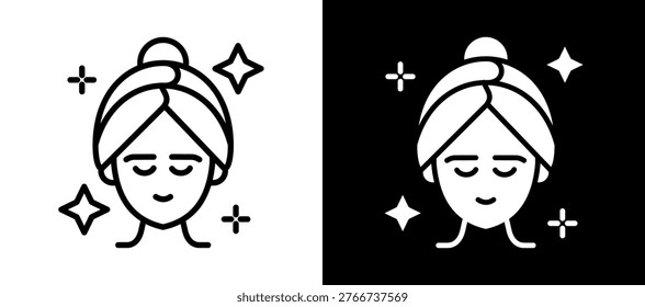 Skin Care Icon whiteblack Vector Illustration