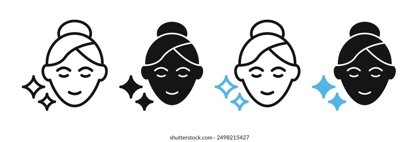 Skin care iconicon vector collection in outlined and solid style