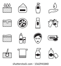 Skin Care Icons. Line With Fill Design. Vector Illustration.
