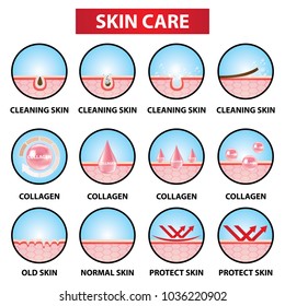 Skin care icons vector illustration