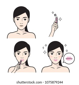 Skin care illustrations.Skin care routine icons set in line style. Vector illustration.