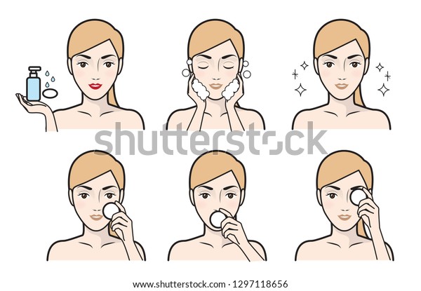 Skin Care Illustrationsskin Care Routine Icons Stock Vector (Royalty ...