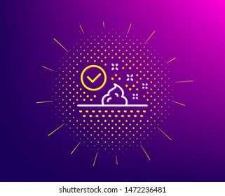 Skin care line icon. Halftone pattern. Moisture cream sign. Cosmetic lotion symbol. Gradient background. Skin care line icon. Yellow halftone pattern. Vector