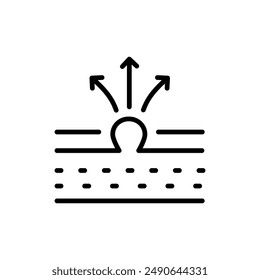 Skin Care Line Icon. Unclog the Skin Face of Dirty Blackhead and Dust Outline Sign. Cleansing Clogged Deep Pore Symbol. Isolated Vector Illustration.