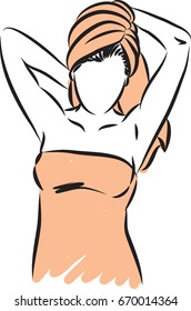 skin care pretty lady vector illustration