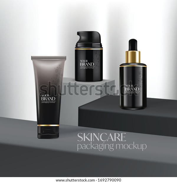 Download Skin Care Product Mockup On Square Stock Vector Royalty Free 1692790090