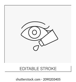 Skin care routine line icon. Organic eye cream. Natural cosmetics. Cosmetology concept. Isolated vector illustration. Editable stroke