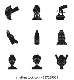 Skin care set icons in black style. Big collection of skin care vector symbol stock illustration