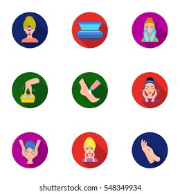 Skin care set icons in flat style. Big collection of skin care vector symbol stock illustration
