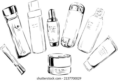 skin care set line art