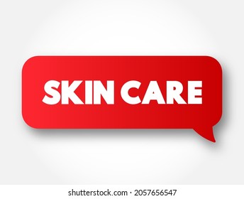 Skin Care text message bubble, concept background