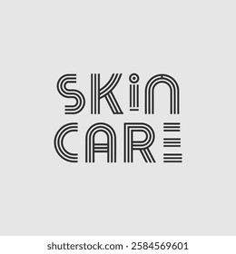 Skin Care Text Written Typography Template Background Vector Illustration Wallpaper Featuring Healthy Skin, Beauty Routine, Cosmetics, Hydration, and Natural Skincare Concepts