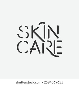 Skin Care Text Written Typography Template Background Vector Illustration Wallpaper Featuring Healthy Skin, Beauty Routine, Cosmetics, Hydration, and Natural Skincare Concepts