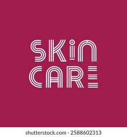 Skin Care Text Written Typography Template Background Vector Illustration Wallpaper Featuring Healthy Skin, Beauty Routine, Cosmetics, Hydration, and Natural Skincare Concepts