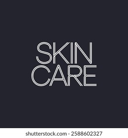 Skin Care Text Written Typography Template Background Vector Illustration Wallpaper Featuring Healthy Skin, Beauty Routine, Cosmetics, Hydration, and Natural Skincare Concepts