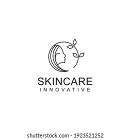 Skin care treatment logo design vector template