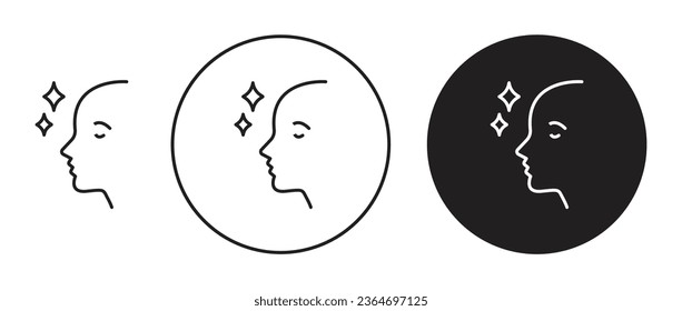 Skin care vector icon set in black color. Suitable for apps and website UI designs