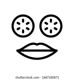 icono de la línea delgada del vector de cuidado de la piel 