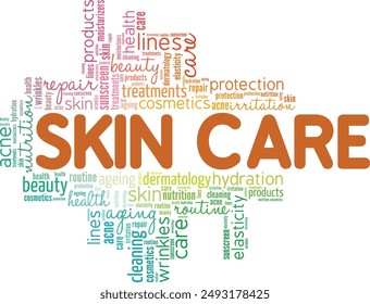 Skin Care word cloud conceptual design isolated on white background.