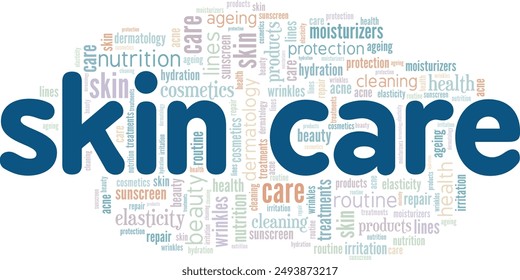 Skin Care word cloud conceptual design isolated on white background.