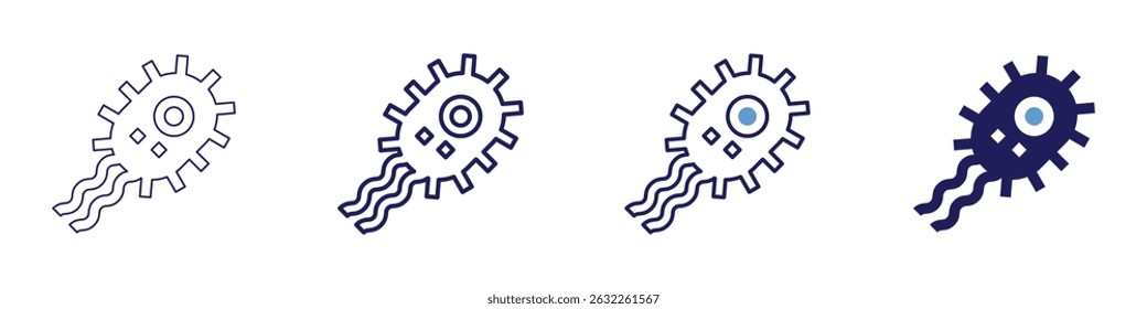 Skin cell icon in 4 different styles. Thin Line, Line, Bold Line, Duotone. Duotone style. Editable stroke.