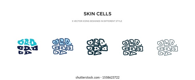 Skin Cells Icon In Different Style Vector Illustration. Two Colored And Black Skin Cells Vector Icons Designed In Filled, Outline, Line And Stroke Style Can Be Used For Web, Mobile, Ui