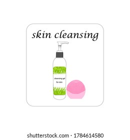skin cleansers. cleansing gel. brush for cleaning the face.