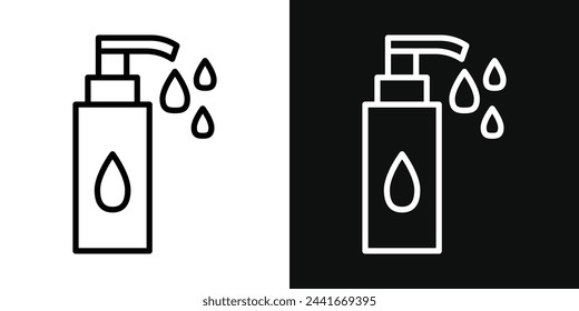Skin Cleansing and Care Bottle Icons. Face Wash and Skincare Routine Symbols