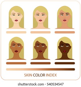 Skin Color Index Infographic Vector Woman Stock Vector (Royalty Free ...