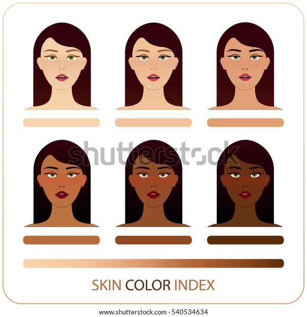 Skin Color Index Infographic Vector Brunette Stock Vector Royalty Free 540534634 5322