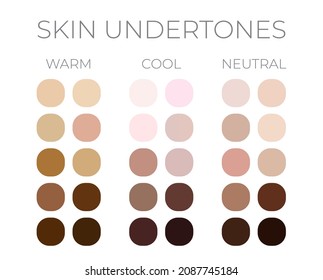 Skin Color Solid Swatches with Warm, Cool and Neutral Skin Undertones